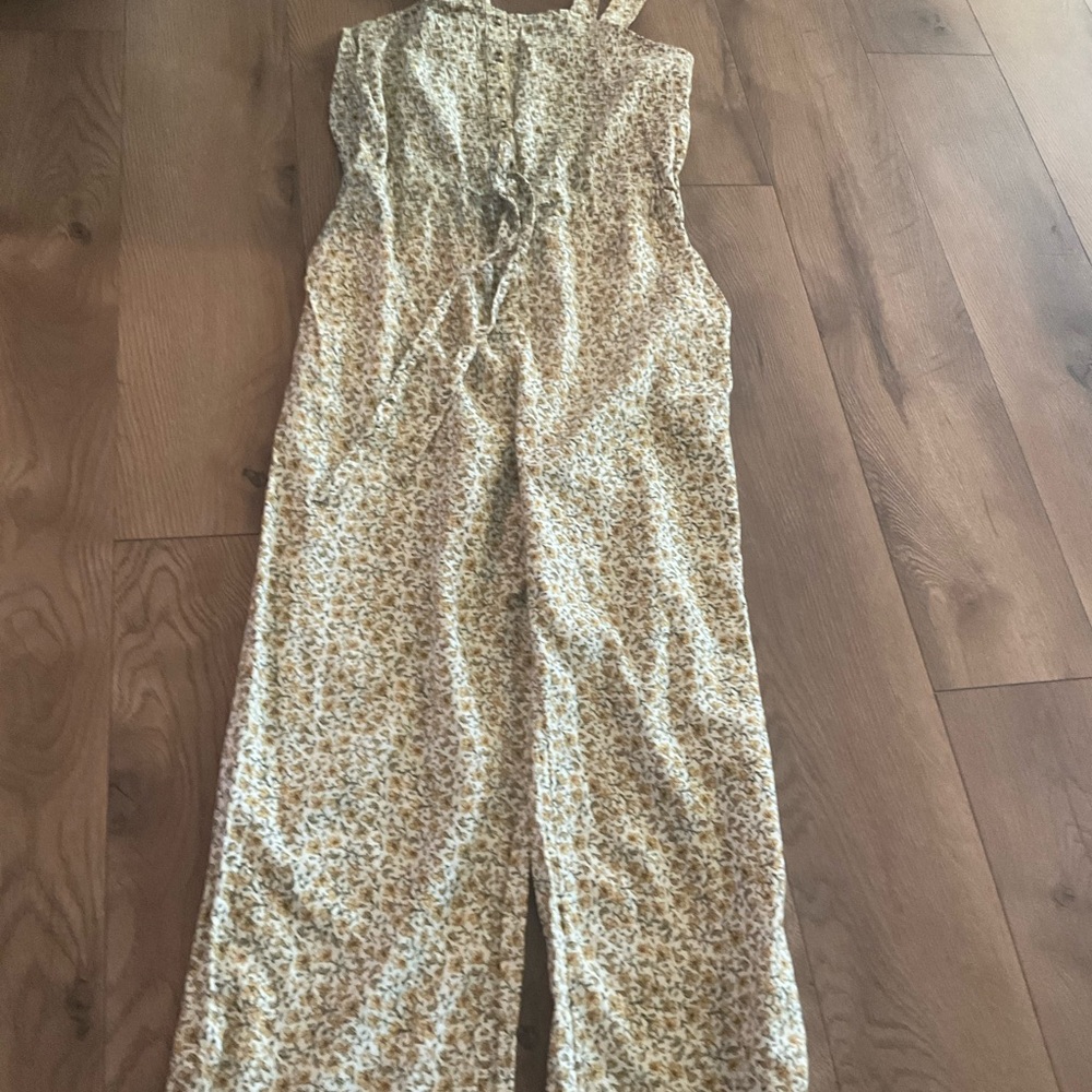 Billabong Cream and Brown Floral Jumpsuit